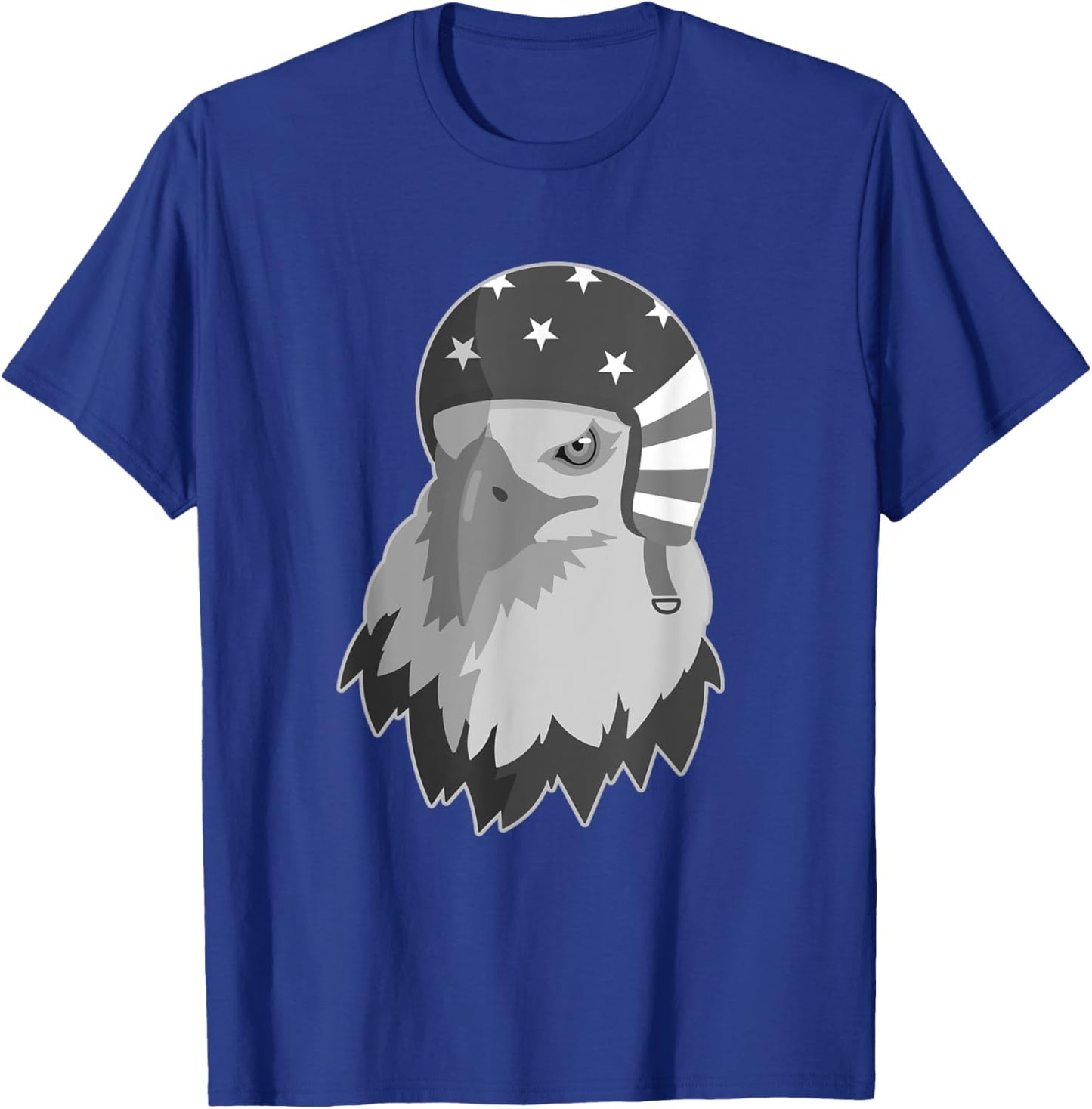 Funny Eagle Mullet Helmet USA 4th Of July American Flag Gift T-Shirt - T-Shirt | Royal