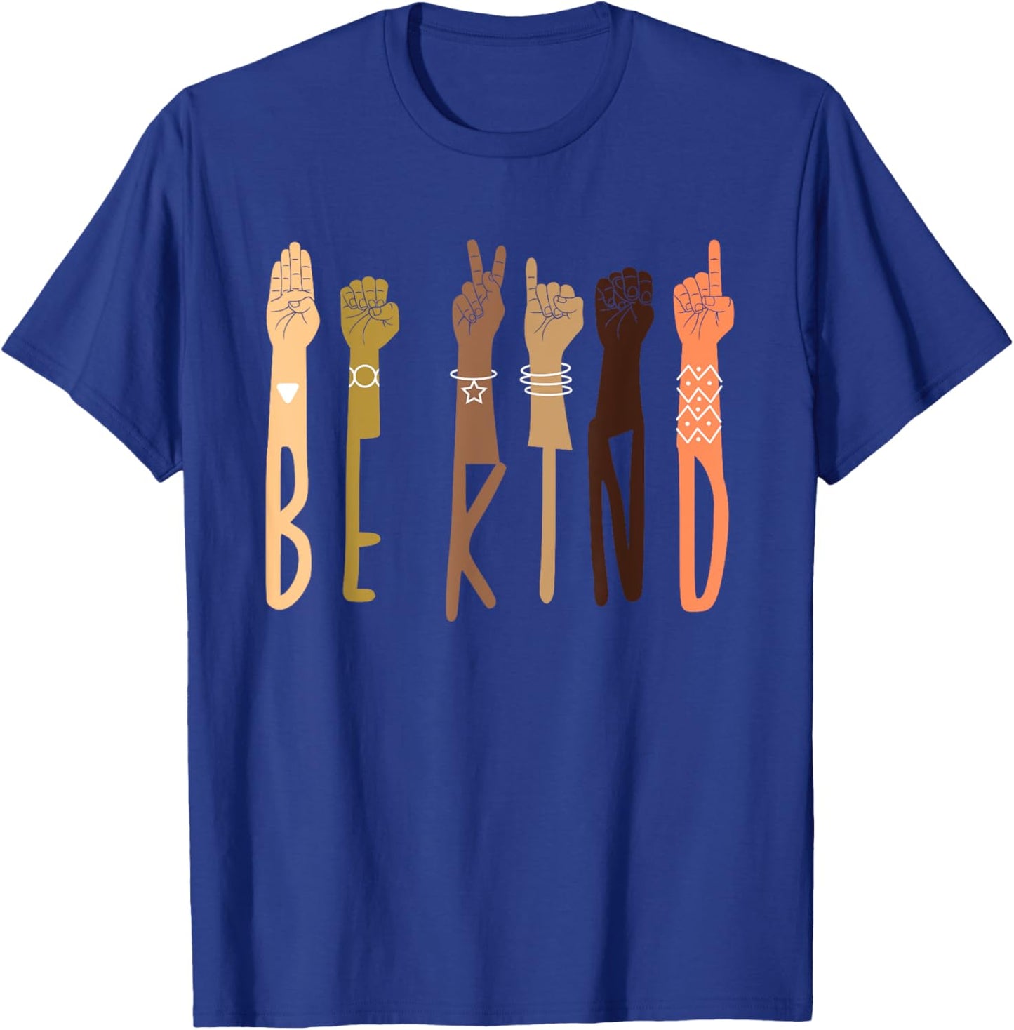 Be Kind Sign Language ASL Teachers Interpreter Funny Gifts Men Women Kids T-Shirt - T-Shirt | Royal