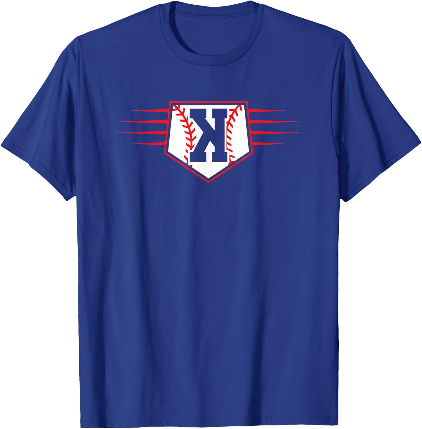 Backwards K Baseball Pitcher Strikeout Graphic T-Shirt - T-Shirt | Royal