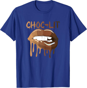 Cool Melanin Girl Lips Graphic , Black Girls Magic Style T-Shirt - T-Shirt | Royal