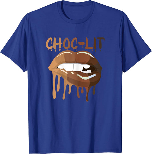 Cool Melanin Girl Lips Graphic , Black Girls Magic Style T-Shirt - T-Shirt | Royal