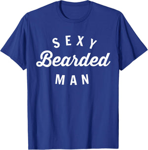 Funny Minimal Sexy Bearded Man - Couples Shirt Gift T-Shirt - T-Shirt | Royal