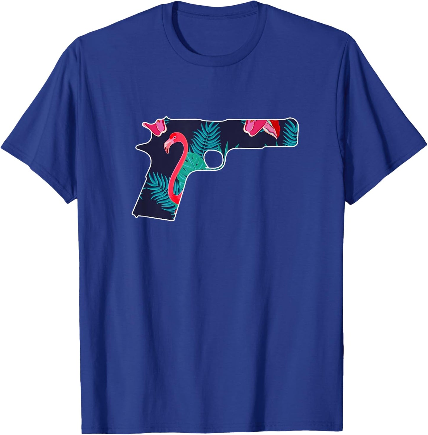 Tropical Gun Lover Firearm Beach Hawaiian Aloha Gun Hawaiian Men Women T-Shirt - T-Shirt | Royal