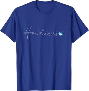 Honduras Simple Love Honduran Flag Heart on Honduras T-Shirt - T-Shirt | Royal