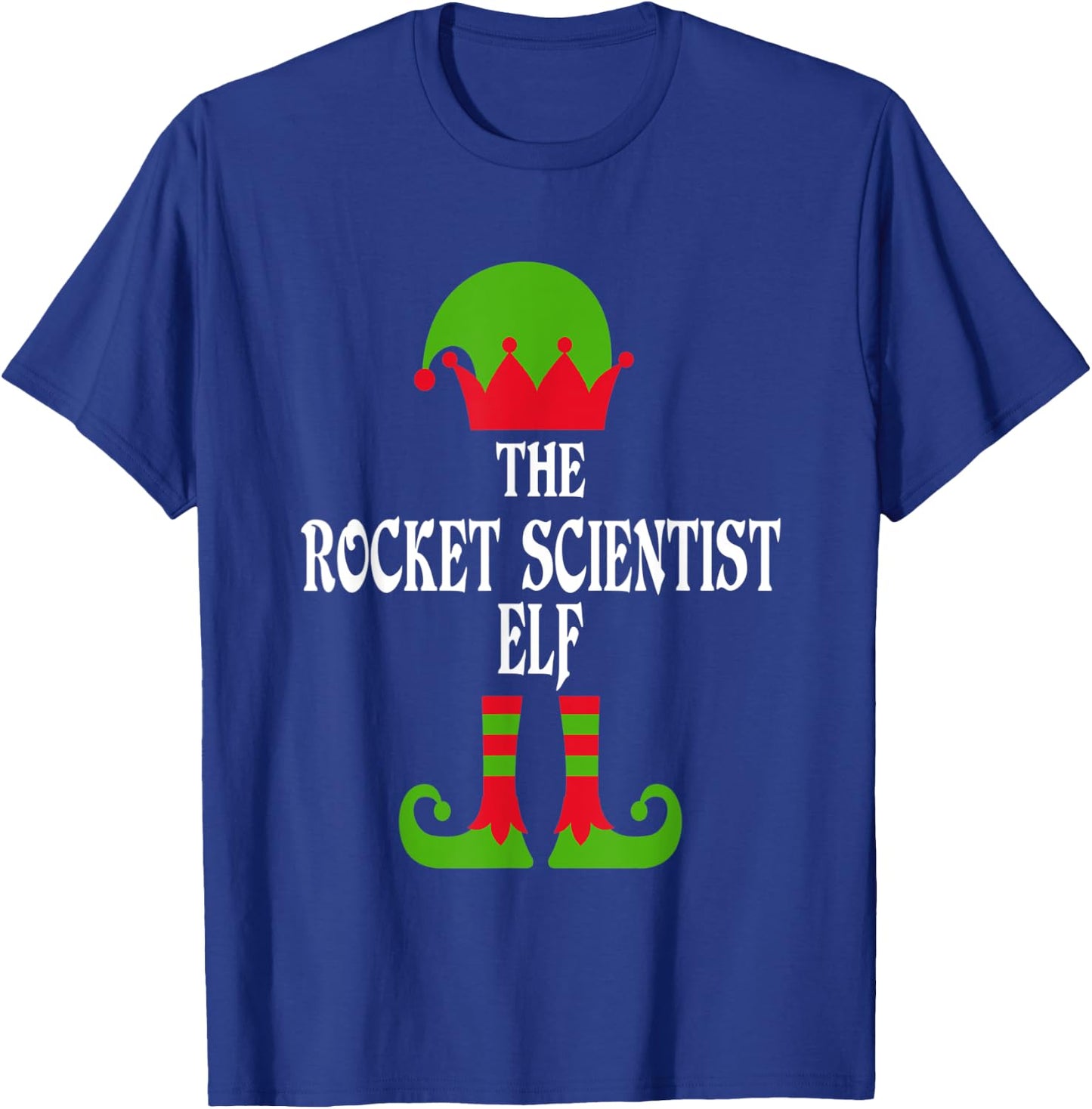 Rocket Scientist Elf Christmas Family Matching Space Gift T-Shirt - T-Shirt | Royal