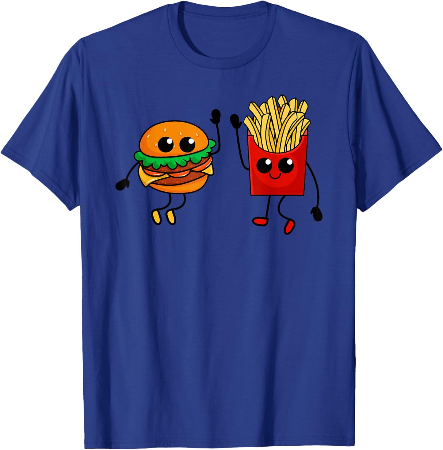 Hamburger Fries High Five | Cool Fun Combo Snacks Funny Gift T-Shirt - T-Shirt | Royal