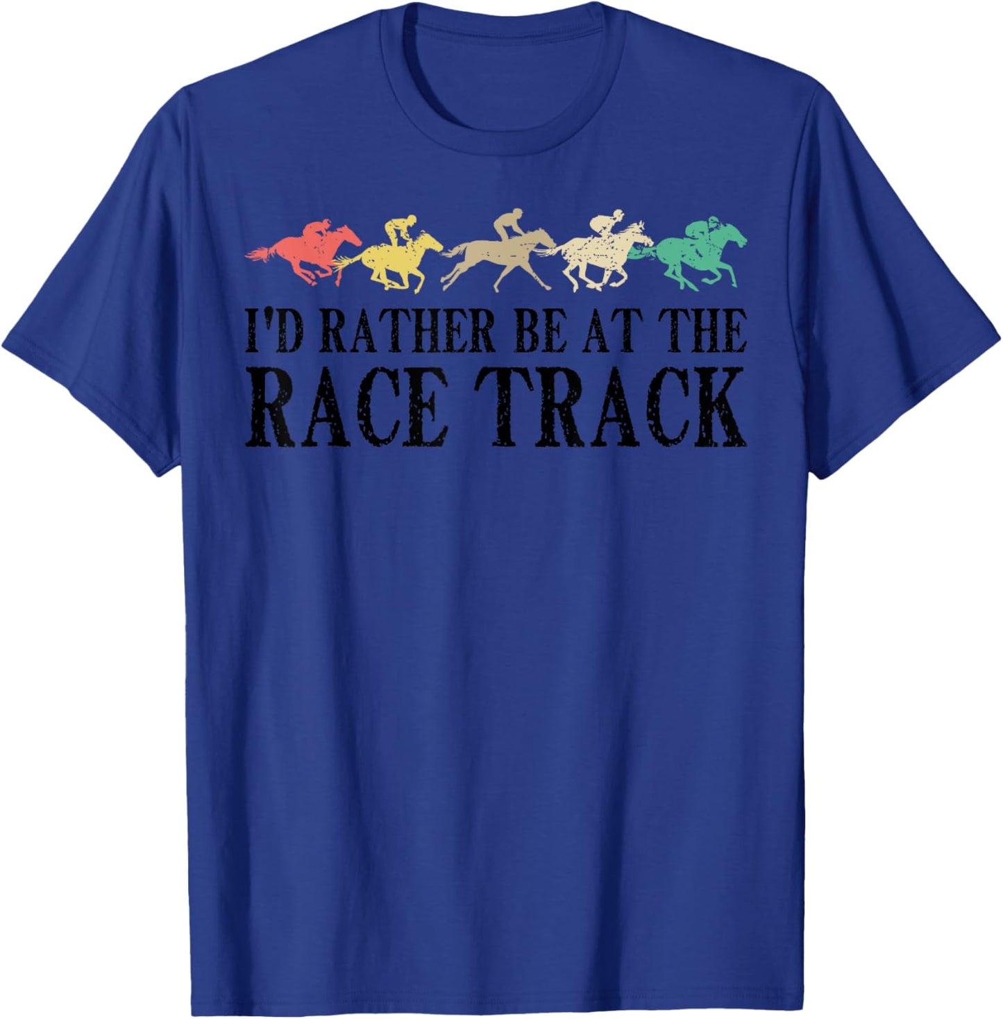 Funny Race Track Horse Racing Gift Men Women Cool Horse Race T-Shirt - T-Shirt | Royal