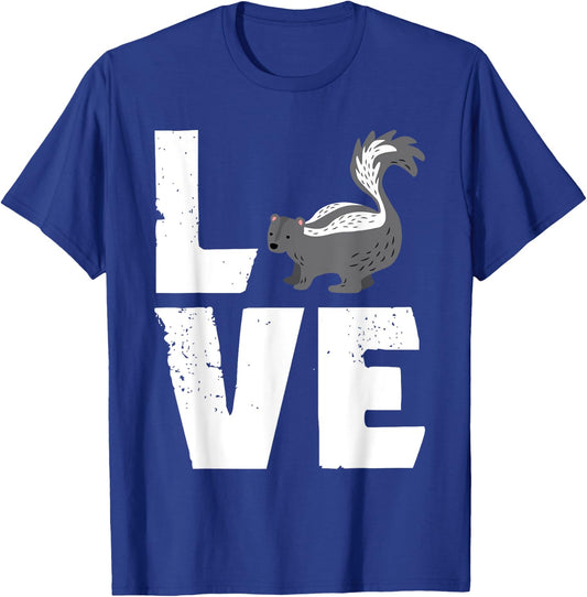 Love Skunk Animal Lover Zookeeper Zoologist Veterinarian T-Shirt - T-Shirt | Royal