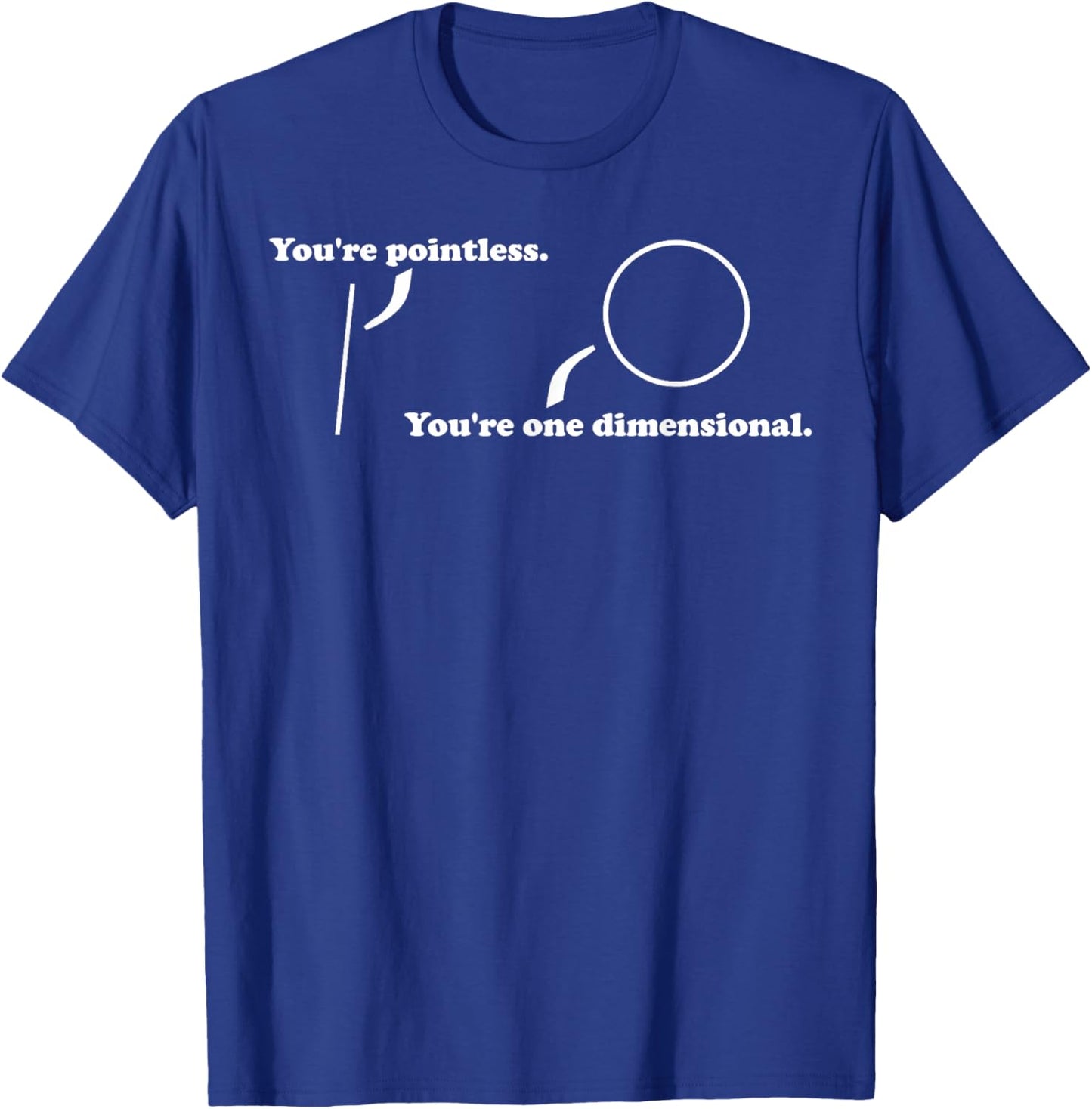 You're Pointless, You're One Dimensional, Funny Math Pun T-Shirt - T-Shirt | Royal