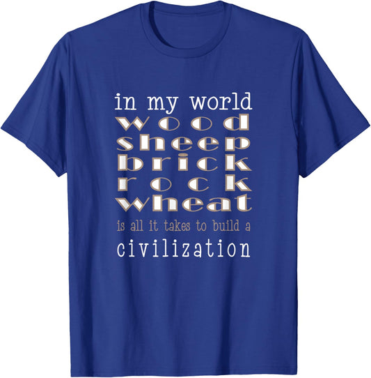 Funny BoardGame Settlers Wheat Sheep Brick Rock Civilization T-Shirt - T-Shirt | Royal
