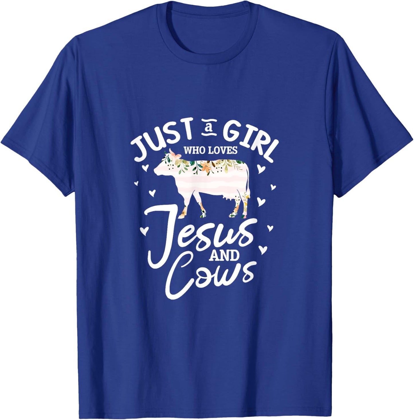 Cow Jesus Christian Just A Girl Who Loves Jesus and Cows T-Shirt - T-Shirt | Royal