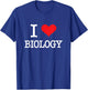 Biology Bio Teacher Student Laboratory Microscope I Love Biologist T-Shirt - T-Shirt | Royal