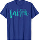 Christian Faith Teal Cross Bible Study Thank You Gift T-Shirt - T-Shirt | Royal