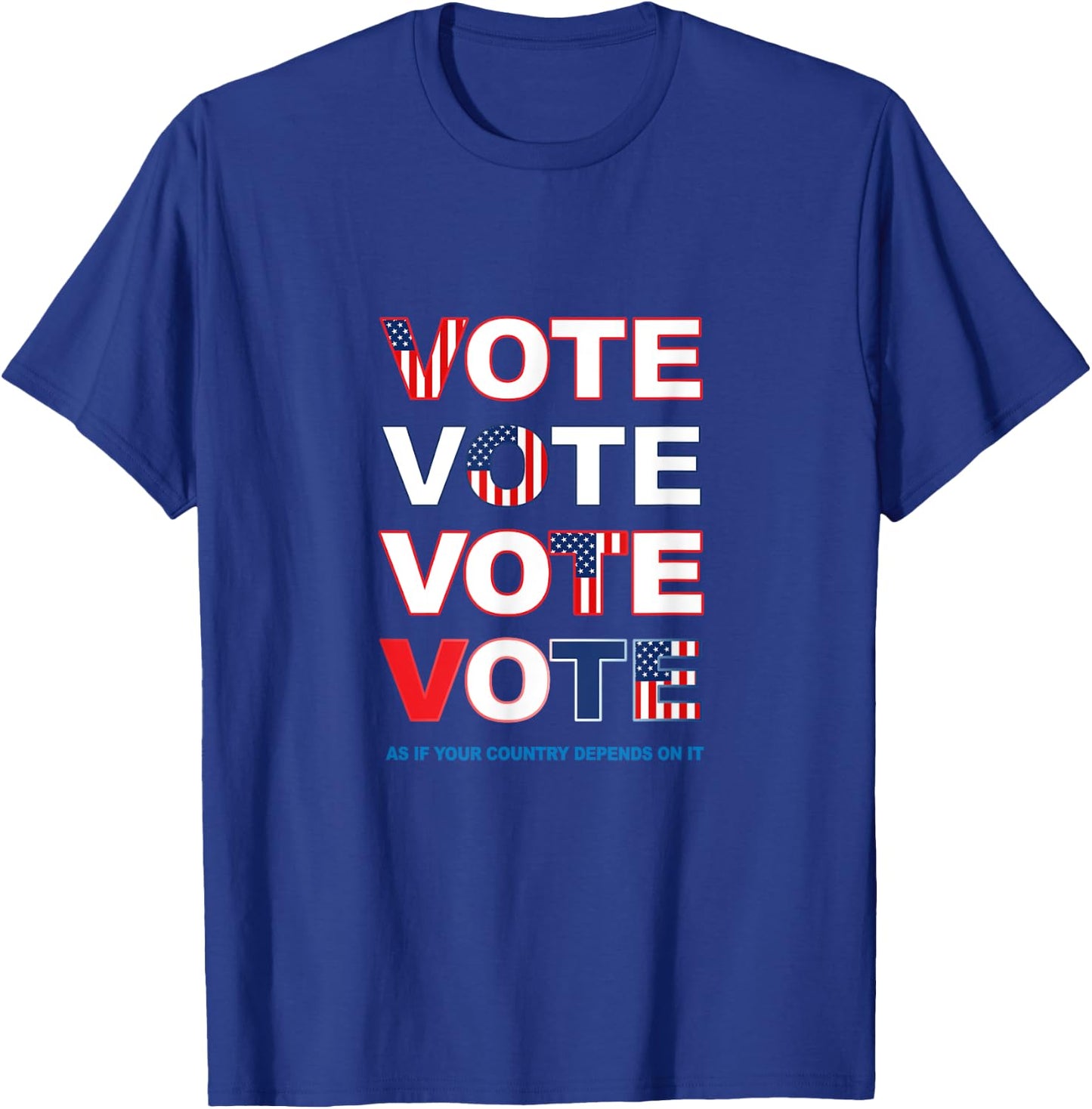Vote Red White Blue Pro Democracy Patriotic Voter Election Women Men T-Shirt - T-Shirt | Royal