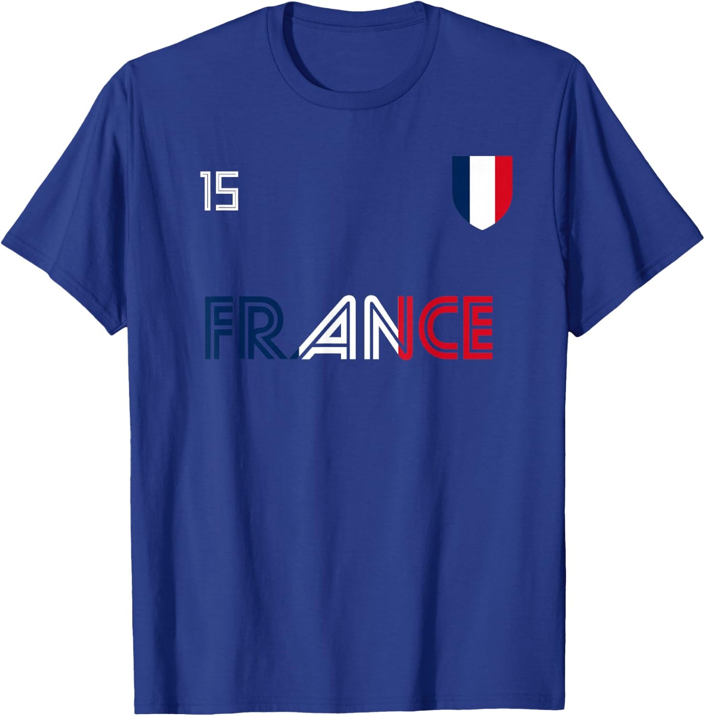 France Retro Soccer French Flag T-Shirt - T-Shirt | Royal
