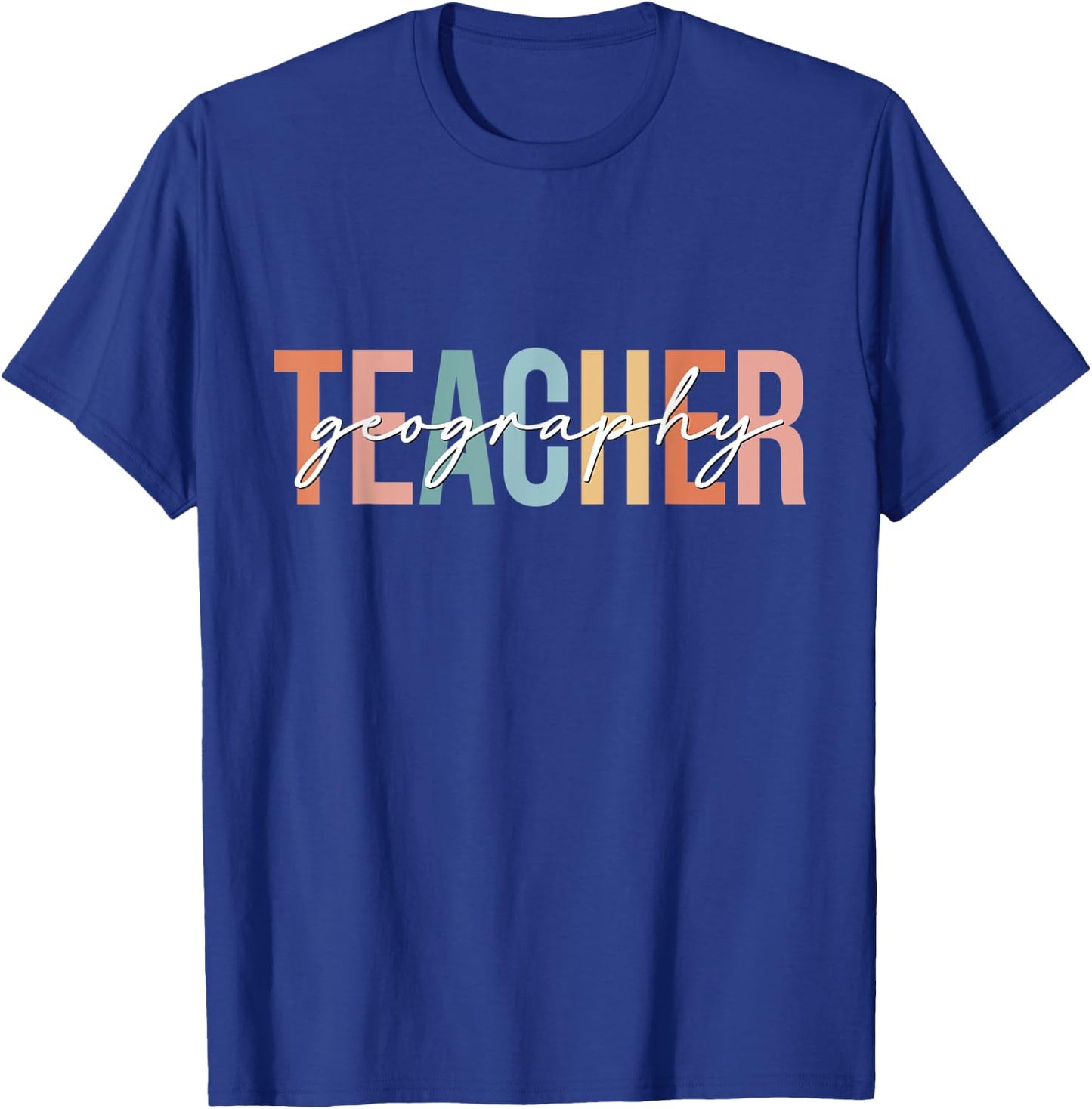 Boho Retro Vintage Geography Teacher Back To School Women T-Shirt - T-Shirt | Royal