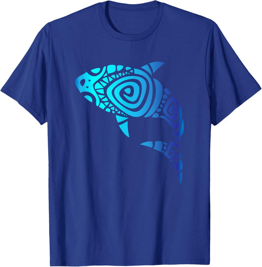Hawaii Mano Tribal Shark Shirt. Shark Lover Week T-Shirt - T-Shirt | Royal