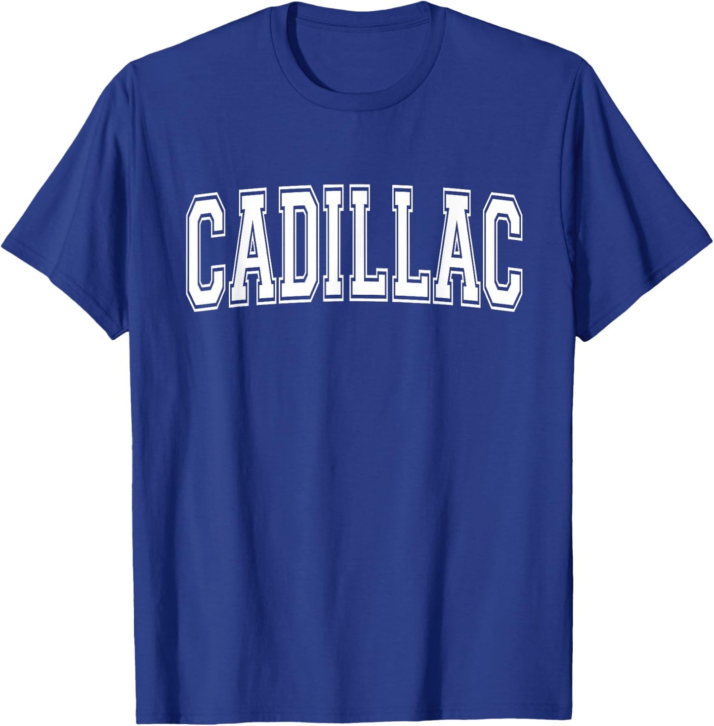 Cadillac MI Michigan USA Vintage Sports Varsity Style T-Shirt - T-Shirt | Royal