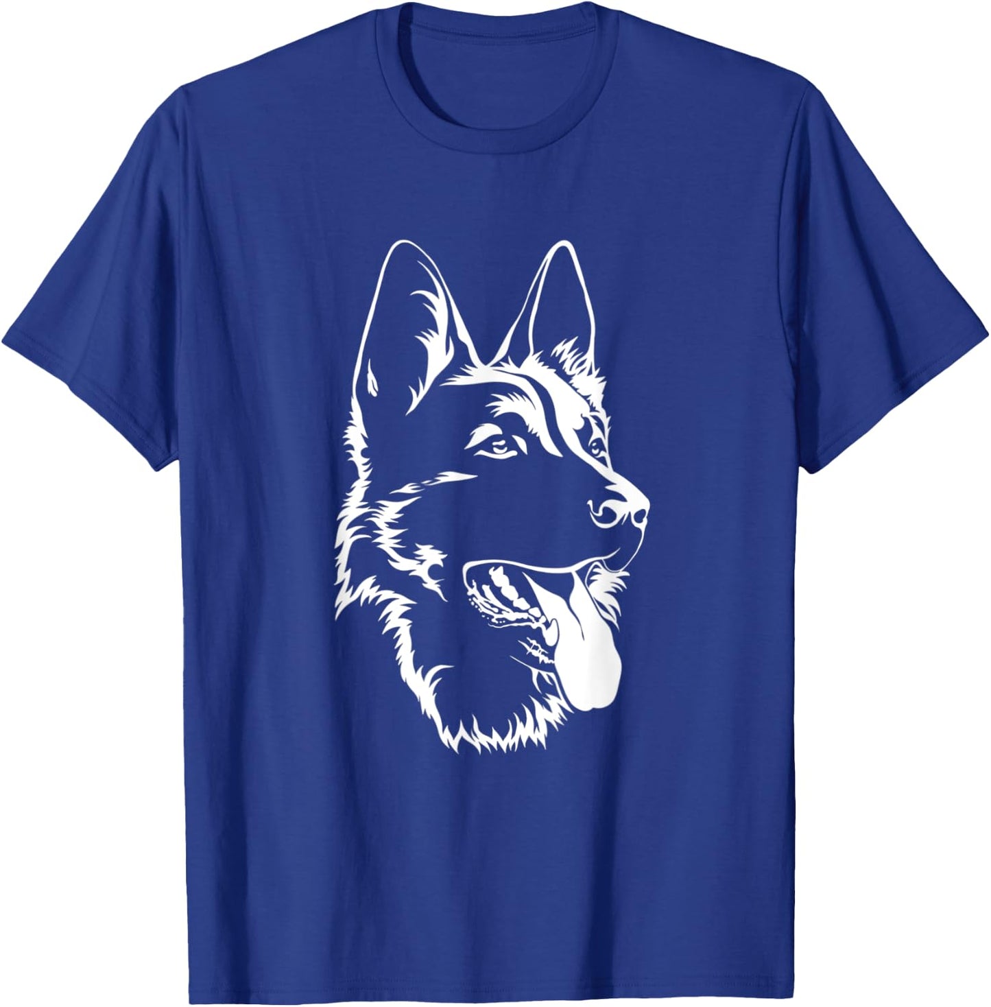 Dog Silhouette Sitting German Shepherd T-Shirt - T-Shirt | Royal