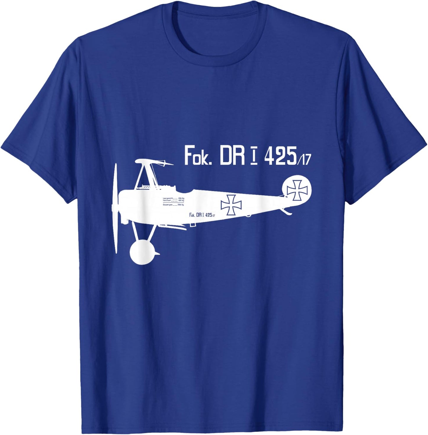 WW1 Military Triplane Aircraft Richthofen Plane Fokker DRI T-Shirt - T-Shirt | Royal