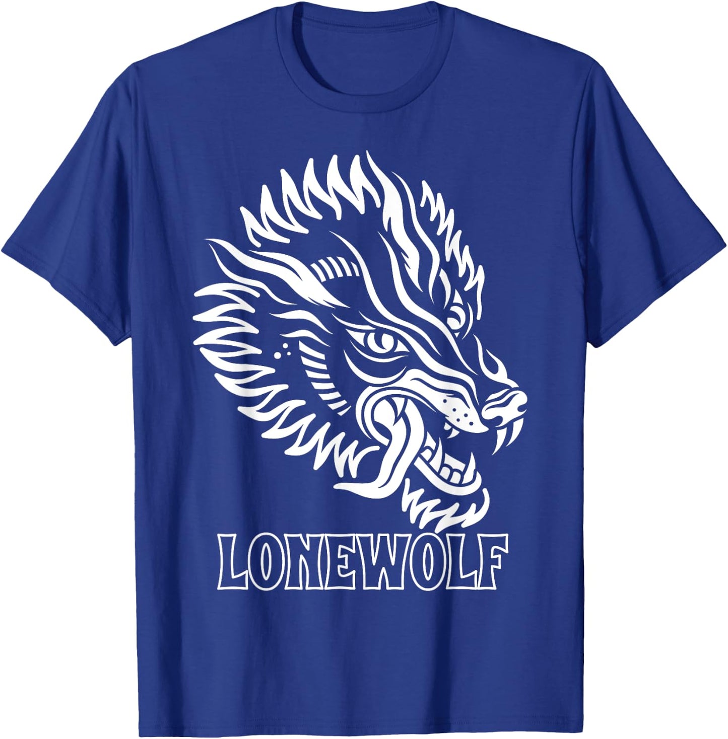 Vintage Wolf Shirt Lonewolf Lone Biker Lowbrow Wolf T-Shirt - T-Shirt | Royal