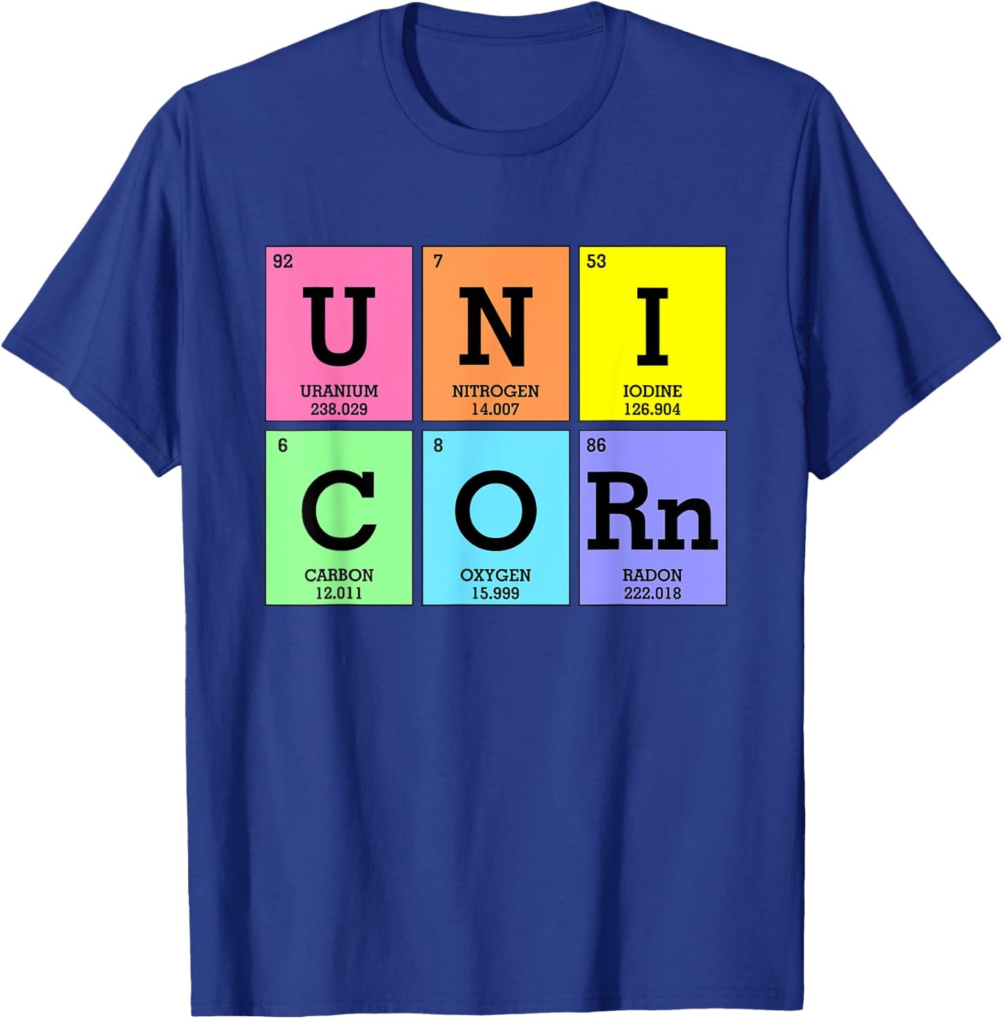Cute Periodic Table of Elements Unicorn Rainbow Girl Kids T-Shirt - T-Shirt | Royal