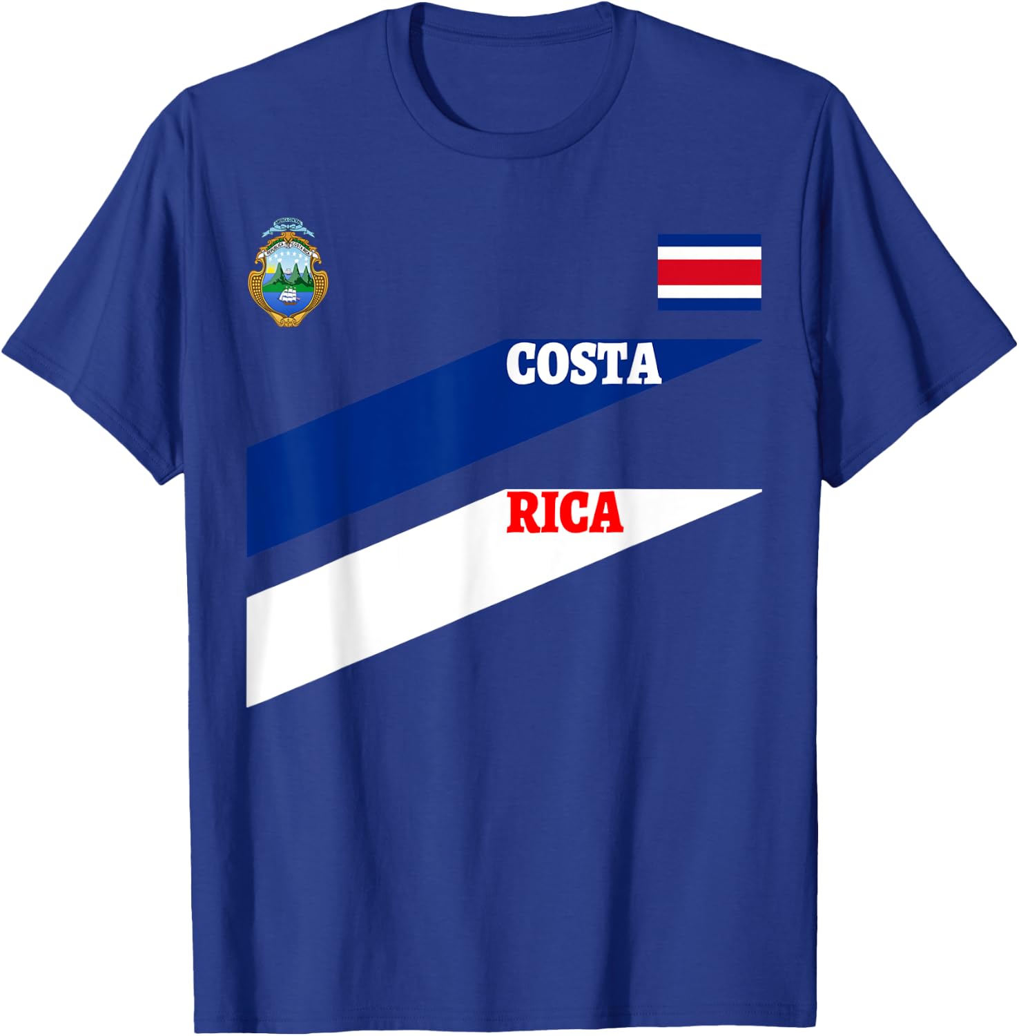 Costa Rica Jersey Flag-Soccer-Travel-Football T Shirt T-Shirt - T-Shirt | Royal