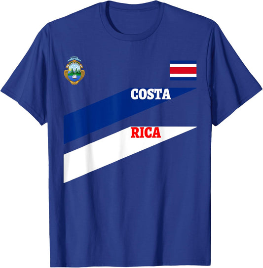 Costa Rica Jersey Flag-Soccer-Travel-Football T Shirt T-Shirt - T-Shirt | Royal