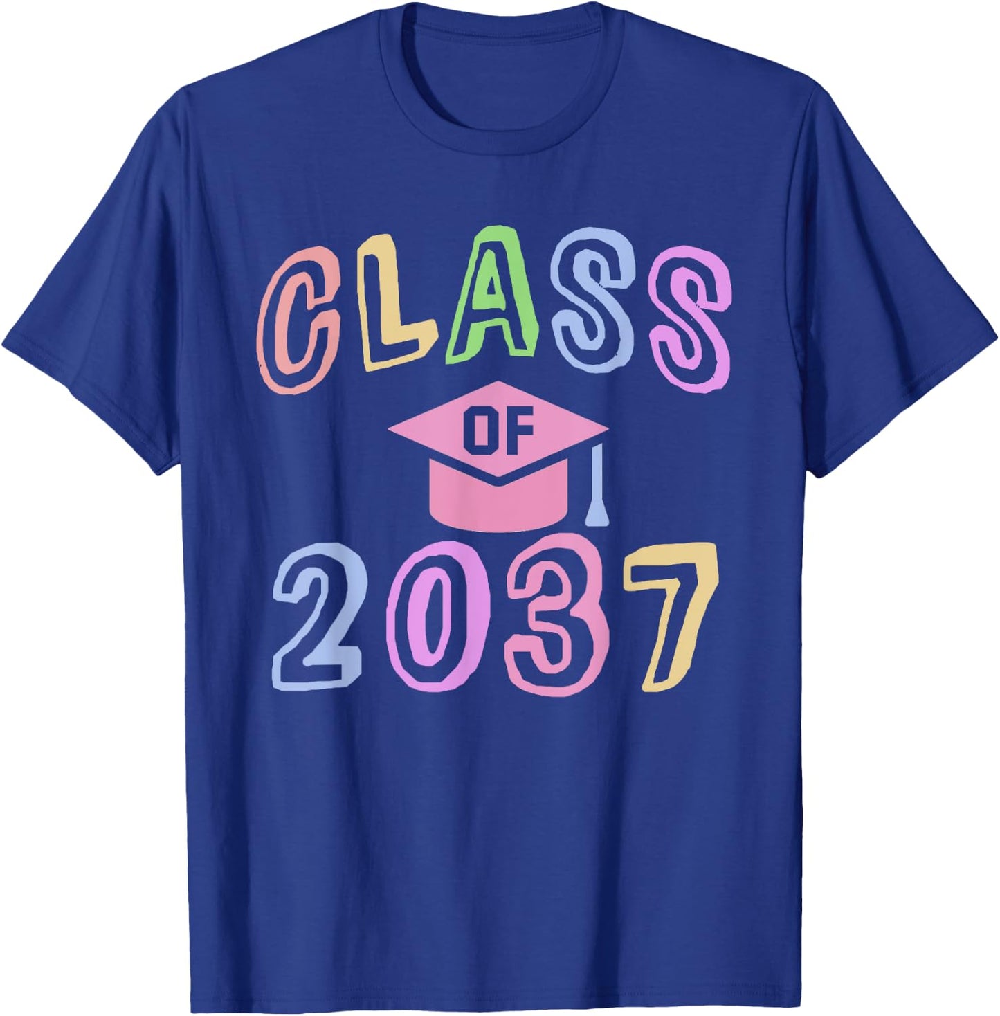 Future CLASS of 2037 First Second Grade Graduation Last Day T-Shirt - T-Shirt | Royal