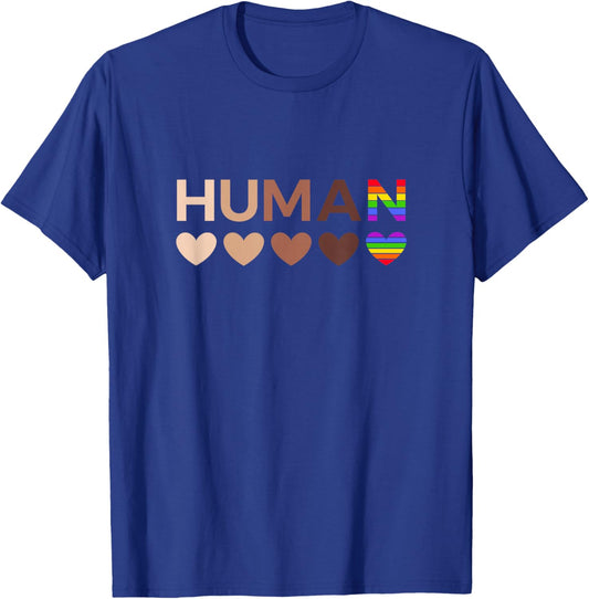 All-Inclusive Hearts for BLM Racial Justice & Human Equality Small T-Shirt - T-Shirt | Royal