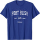Fort Bliss Texas TX Vintage US Flag Sports T-Shirt - T-Shirt | Royal