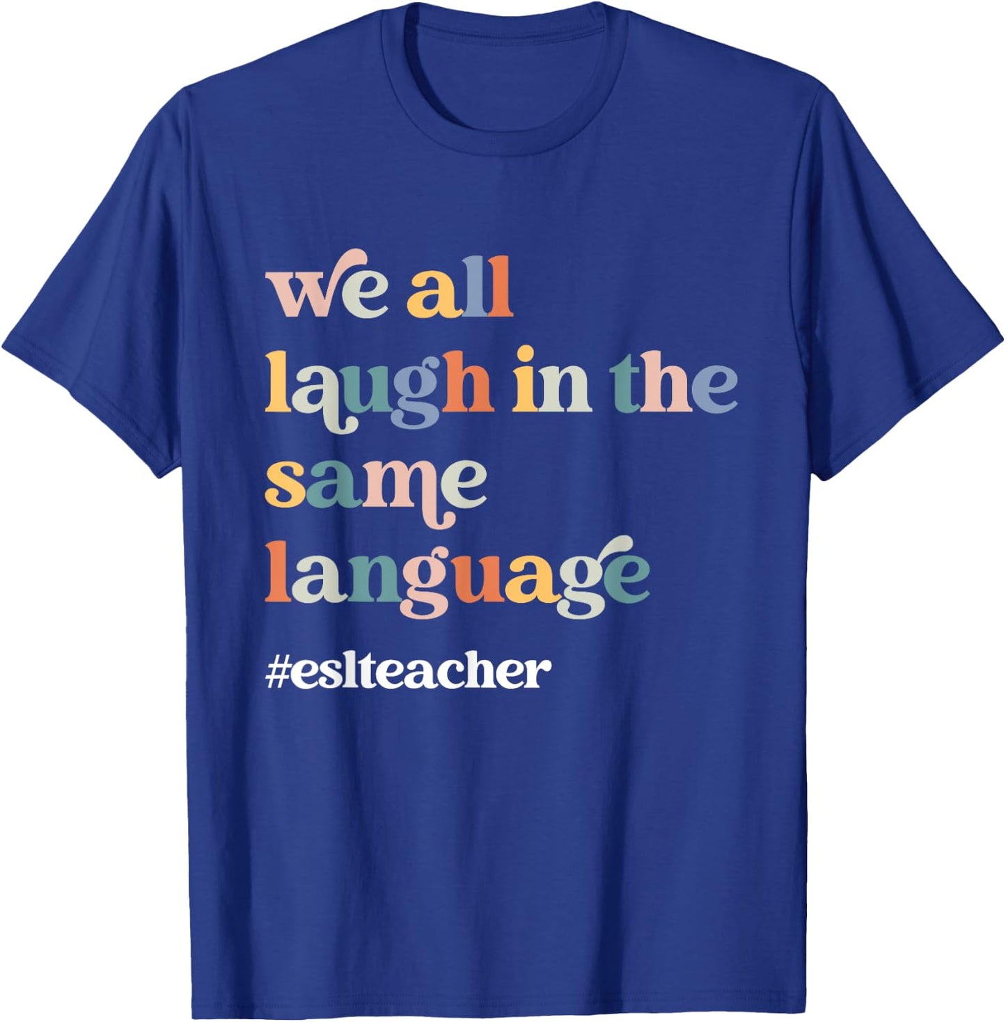 ESL Teacher ESOL Student Cute Retro Back to School First Day T-Shirt - T-Shirt | Royal