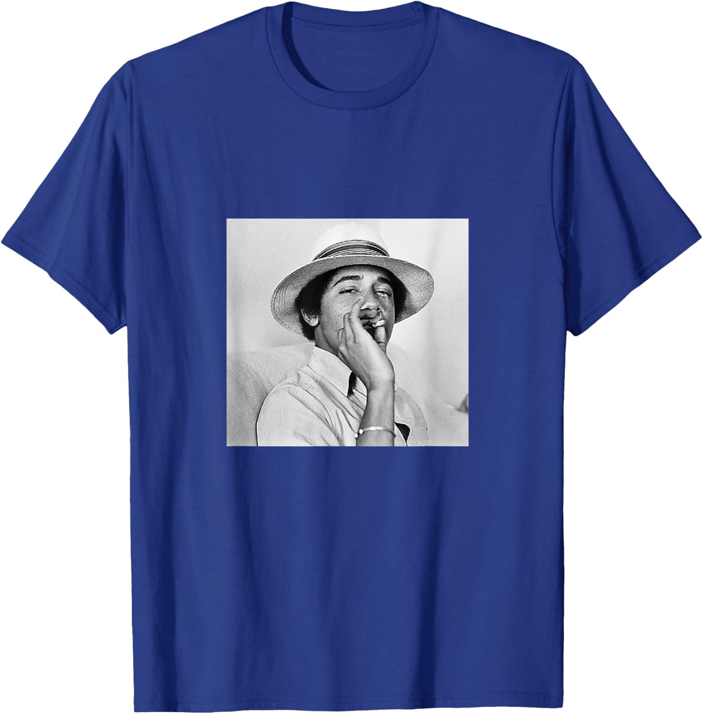 Barack Obama Smoking in College | Vintage Young Obama T-Shirt - T-Shirt | Royal