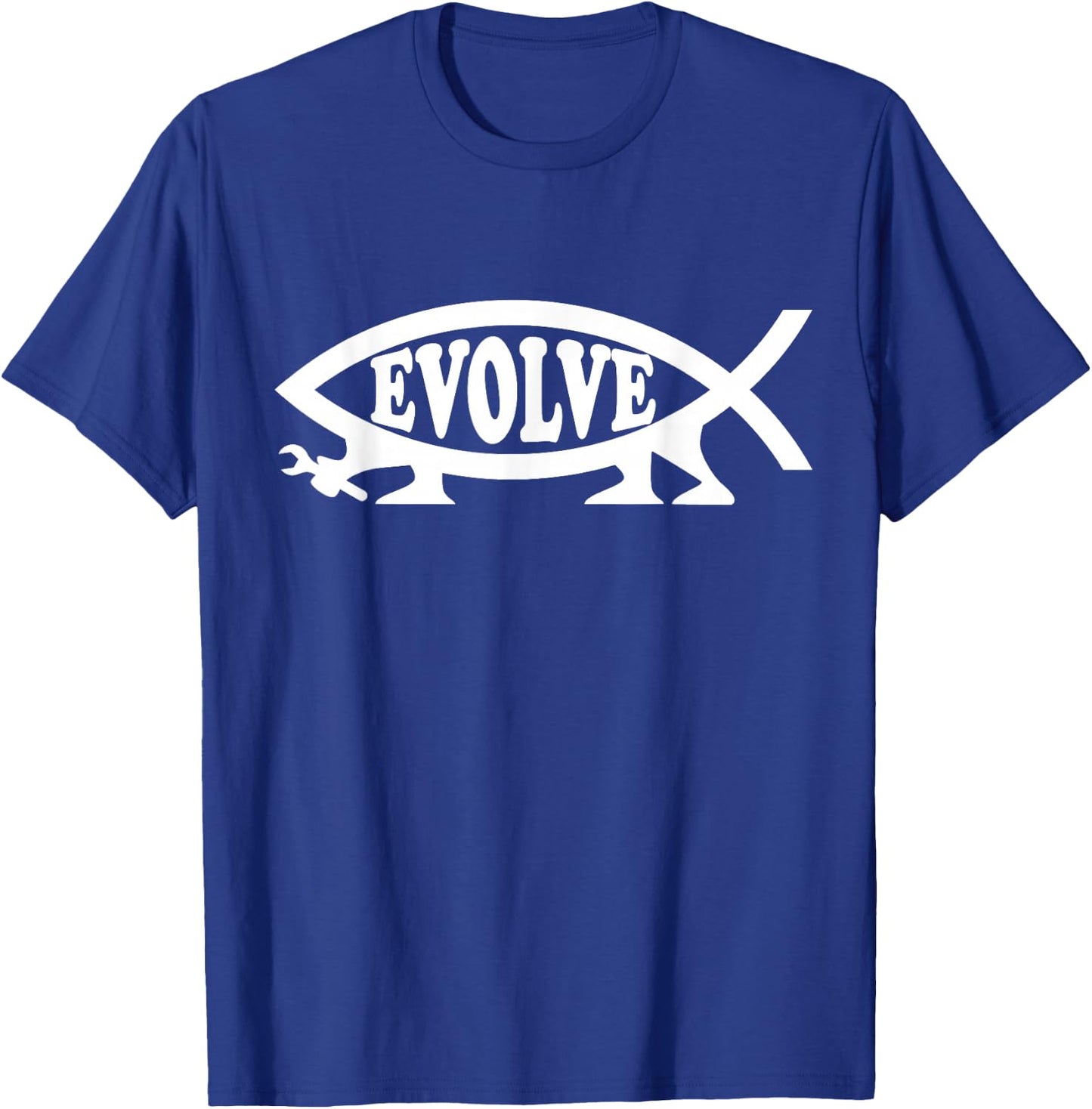 Evolution Darwin Evolutionist Fish Atheists Nonbeliever Gift T-Shirt - T-Shirt | Royal