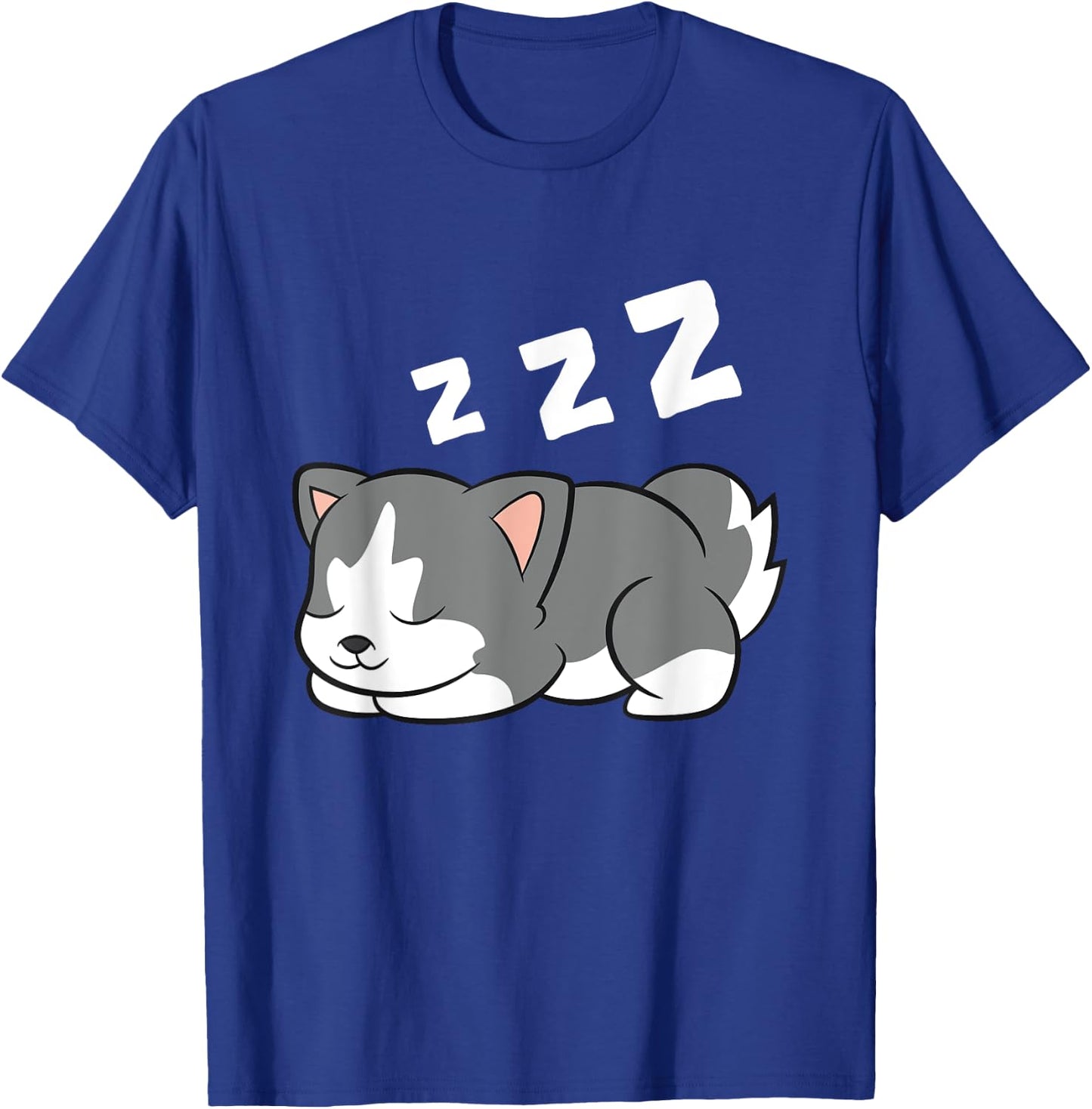 Sleeping Husky Dog Husky Pajama Cute Siberian Husky T-Shirt - T-Shirt | Royal