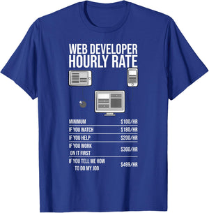 Web Developer Tools App Computer Science Website Technology T-Shirt - T-Shirt | Royal