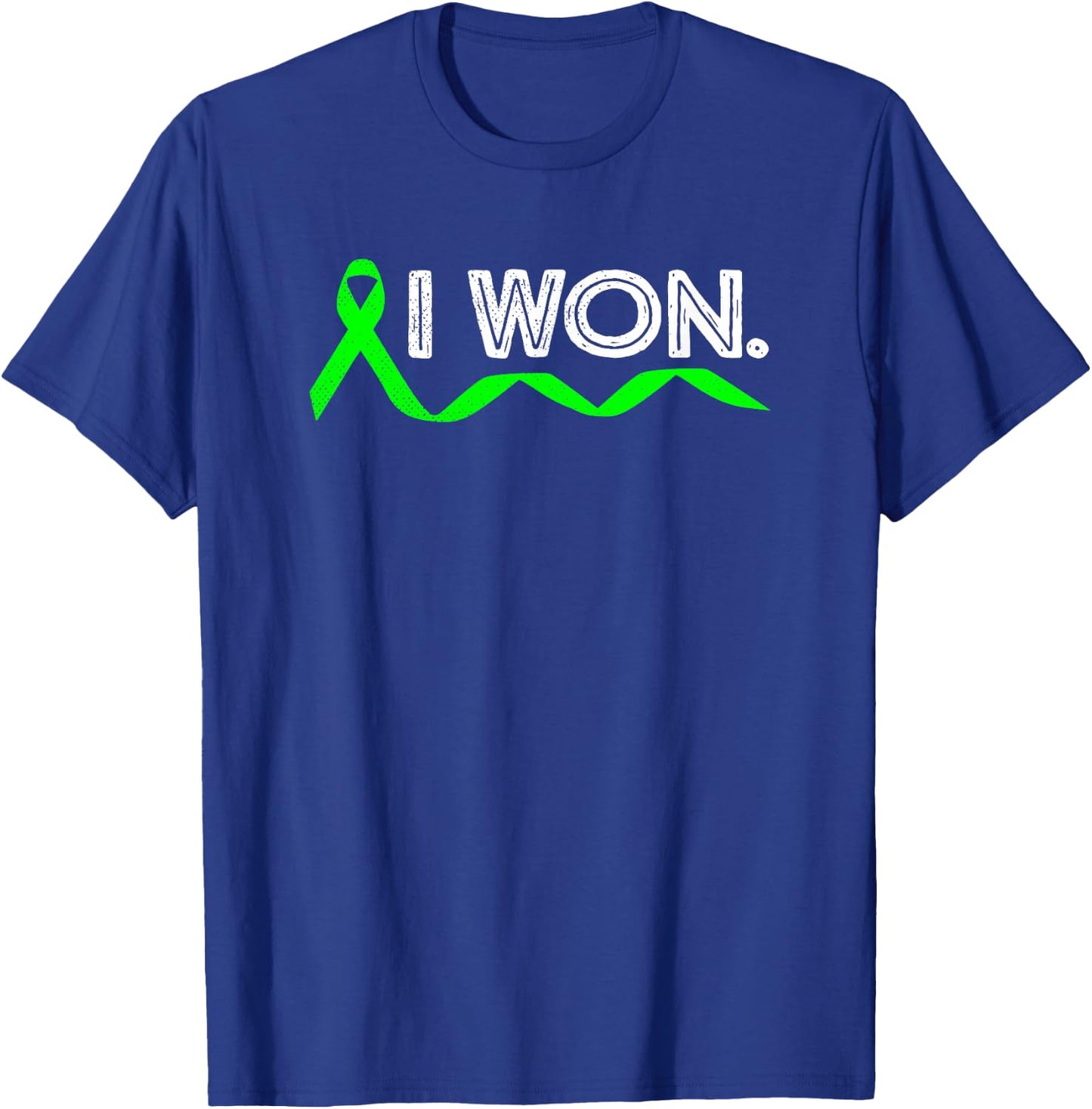 Lymphoma Cancer I Won Lime Green Ribbon Awareness Warrior T-Shirt - T-Shirt | Royal