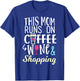 This Mom Runs On Coffee, Wine, and Shopping Funny Mom Gifts T-Shirt - T-Shirt | Royal