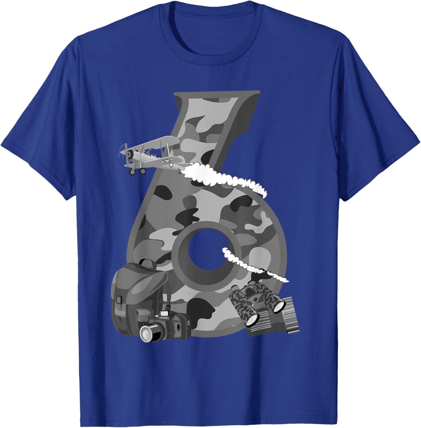 Funny Camouflage 6th Birthday Gift Boys Girls.Cool Army T-Shirt - T-Shirt | Royal