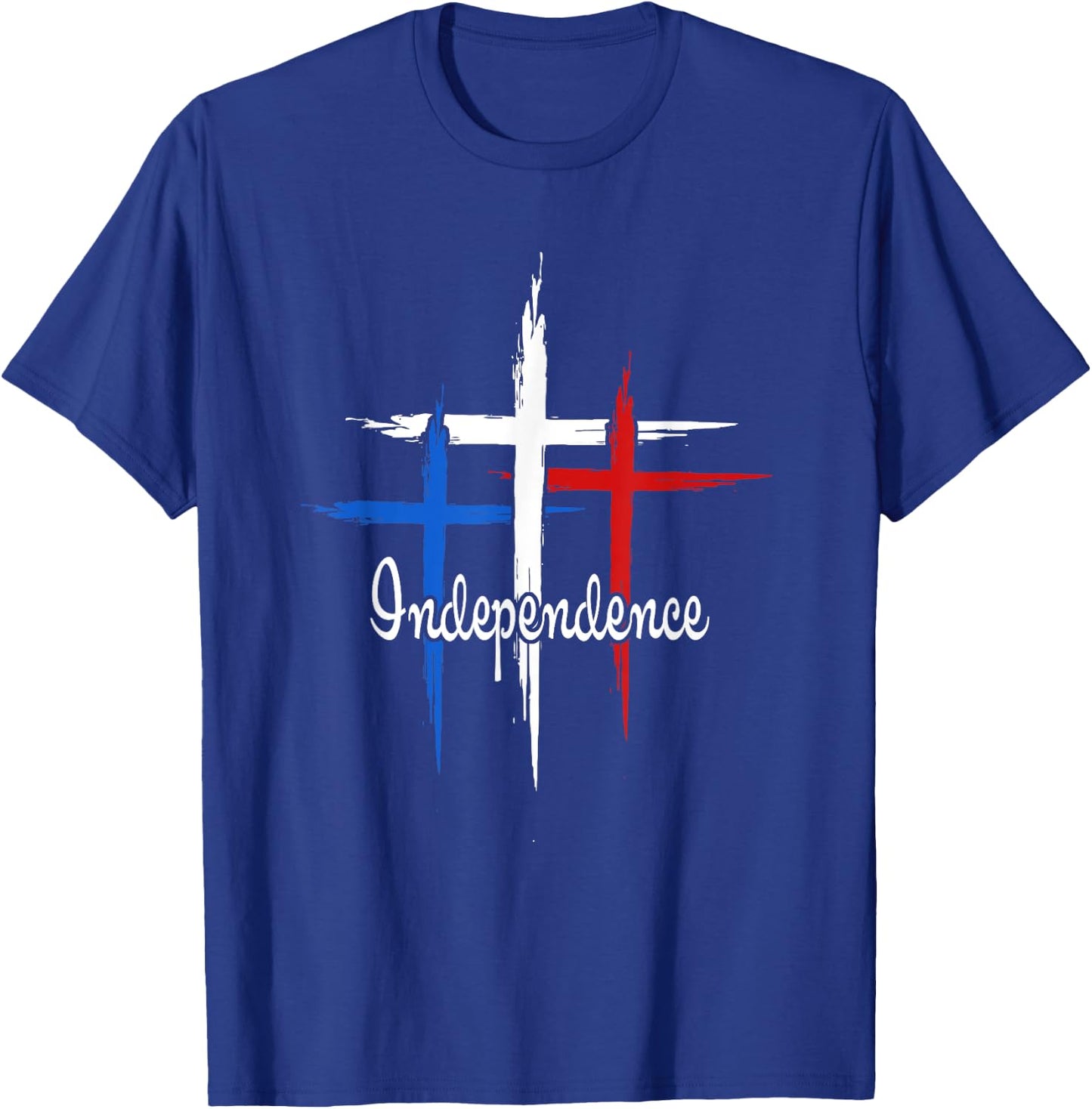 Independence Cross Christian 4th Of July US Flag Faith Women Men T-Shirt - T-Shirt | Royal