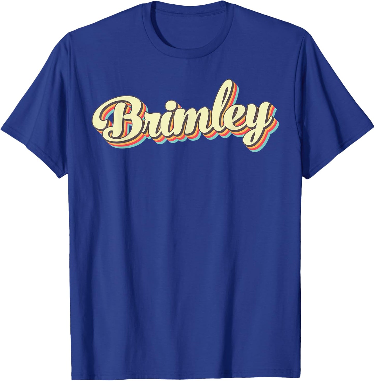Brimley Retro Art Baseball Font Vintage T-Shirt - T-Shirt | Royal