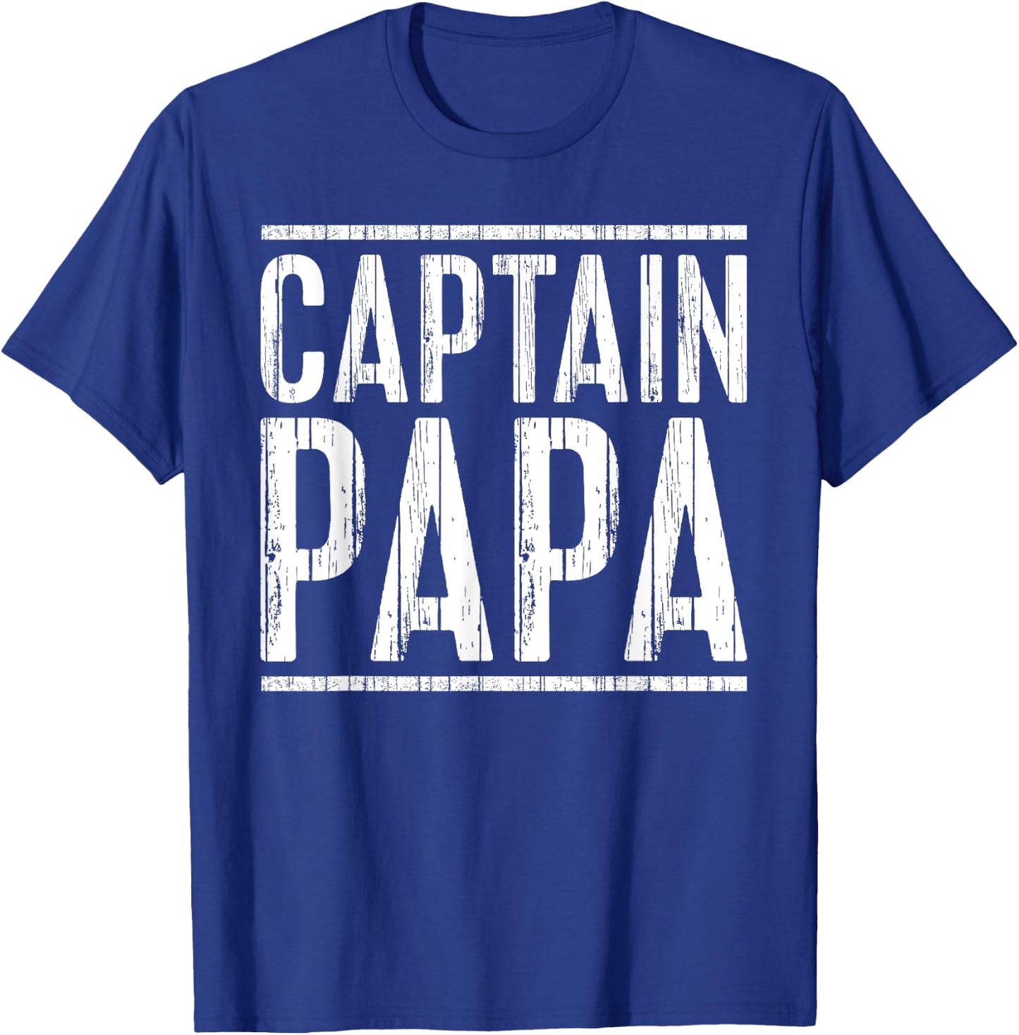 Captain Papa Shirt Pontoon Boat Fathers Day Fishing Boating T-Shirt - T-Shirt | Royal