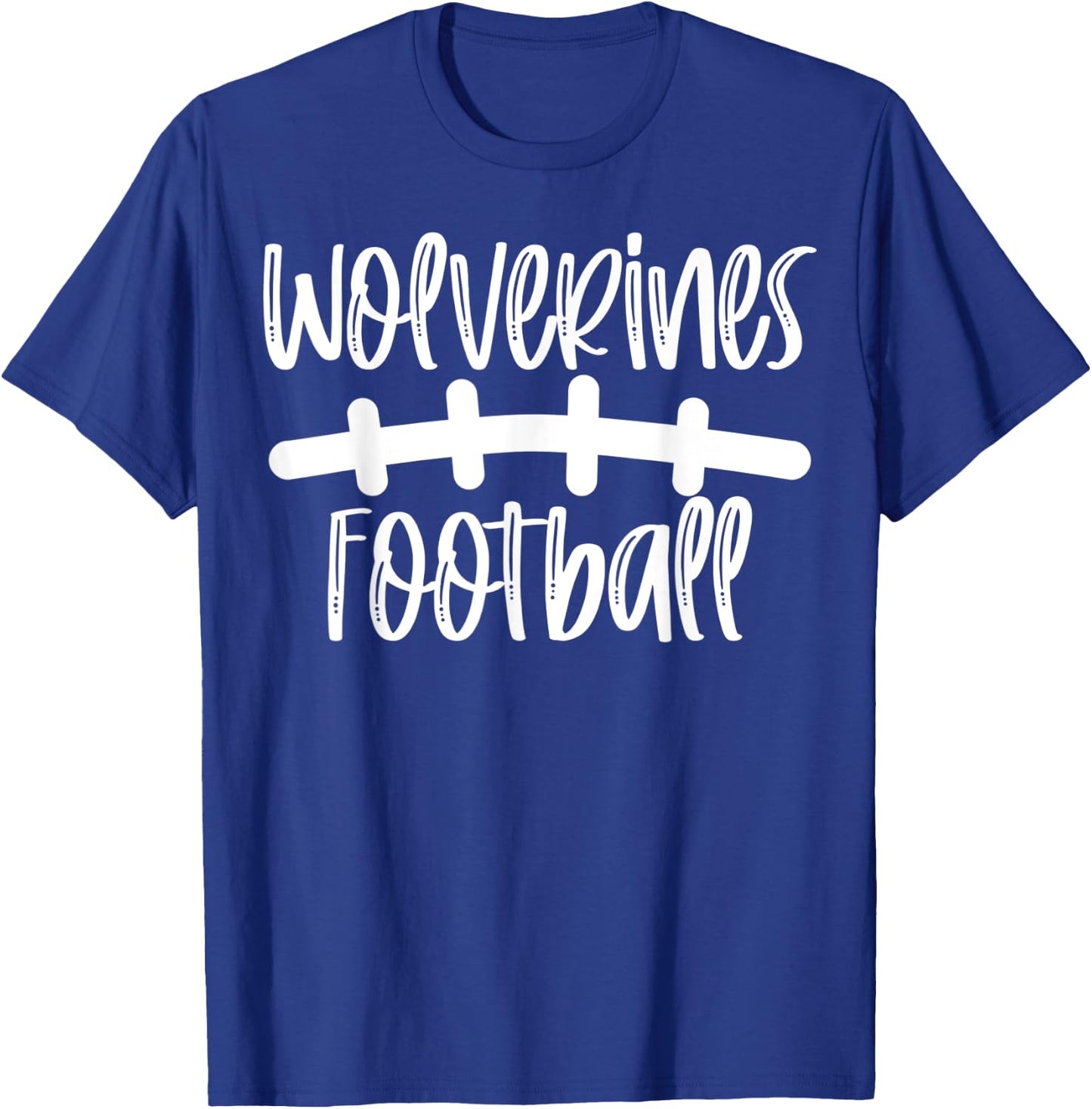 Wolverines Football School Spirit Team Mascot Game Night T-Shirt - T-Shirt | Royal