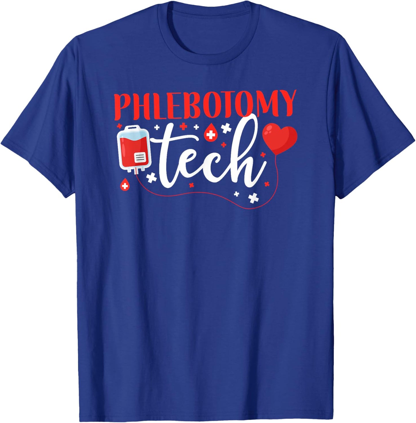 Funny Phlebotomy Lab HD0 Black Phlebotomist Tech T-Shirt - T-Shirt | Royal