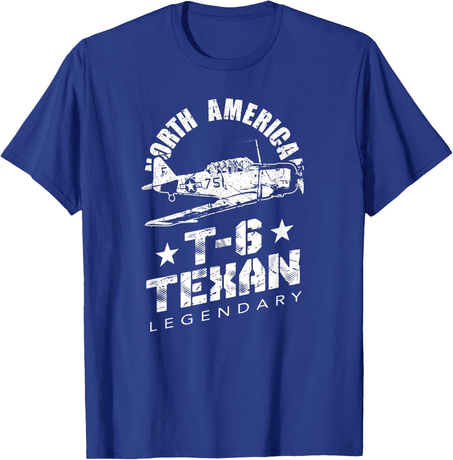 North American T-6 Texan Legendary Warbird Pilot Trainer T-Shirt - T-Shirt | Royal
