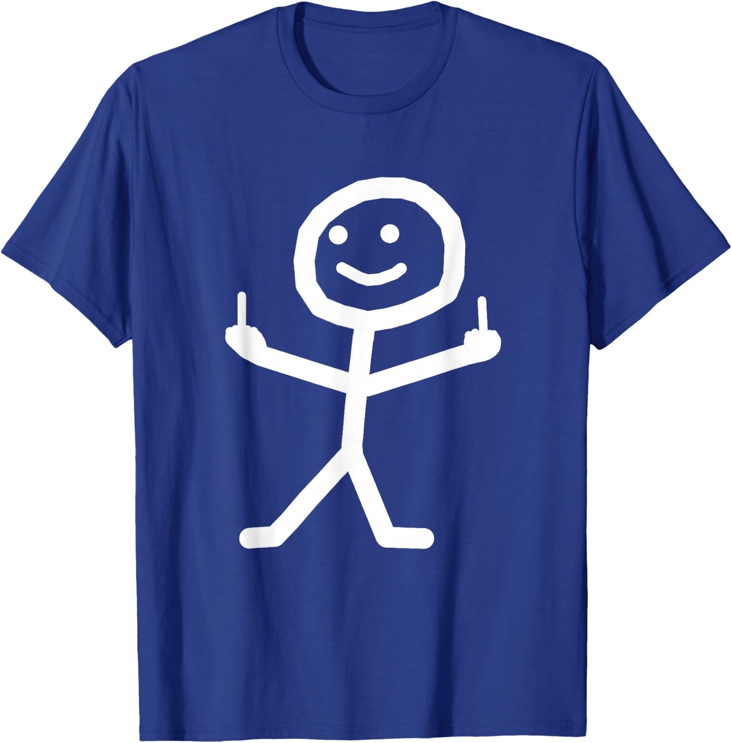 Funny stick man with middle finger gift T-Shirt - T-Shirt | Royal