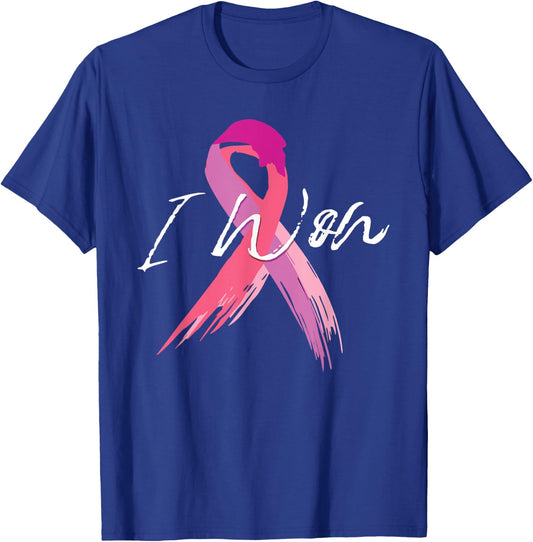 I won breast cancer awareness support pink ribbon survivor T-Shirt - T-Shirt | Royal