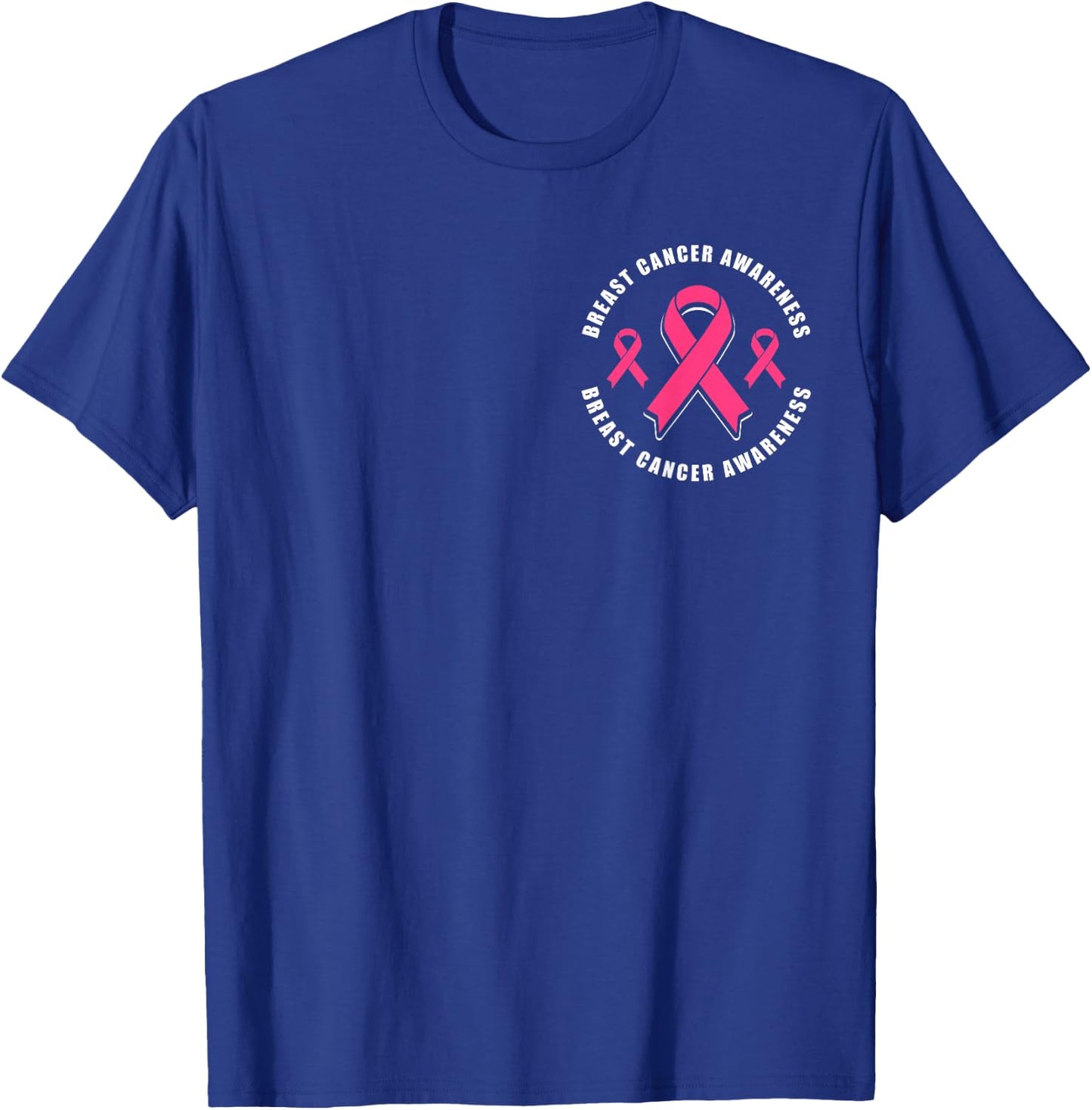 Breast Cancer Awareness Pink Ribbon T-Shirt - T-Shirt | Royal