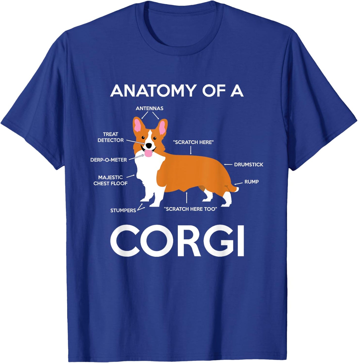 Anatomy Of A Corgi Funny Corgis Dog Puppy Nerd Biology Dogs T-Shirt - T-Shirt | Royal