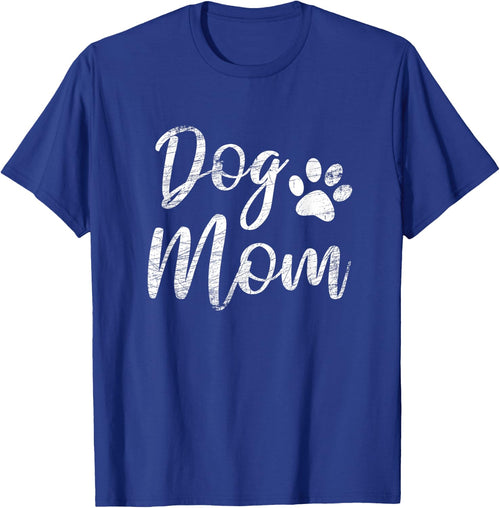 Dog Mom - Vintage / Worn Design - Funny Dog Paw - Classic Men Women Girls Kids